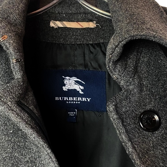 BURBERRY London Wool Cashmere Gray Pea Coat - Picture 5 of 9